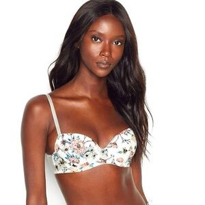 Victorias Secret Dream Angels lightly lined Demi Bra - Coconut White Embroidery